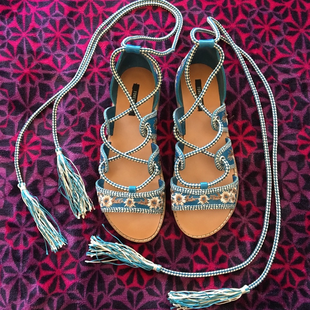 F21 Embroidered Sandals